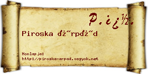 Piroska Árpád névjegykártya