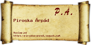 Piroska Árpád névjegykártya