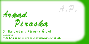 arpad piroska business card